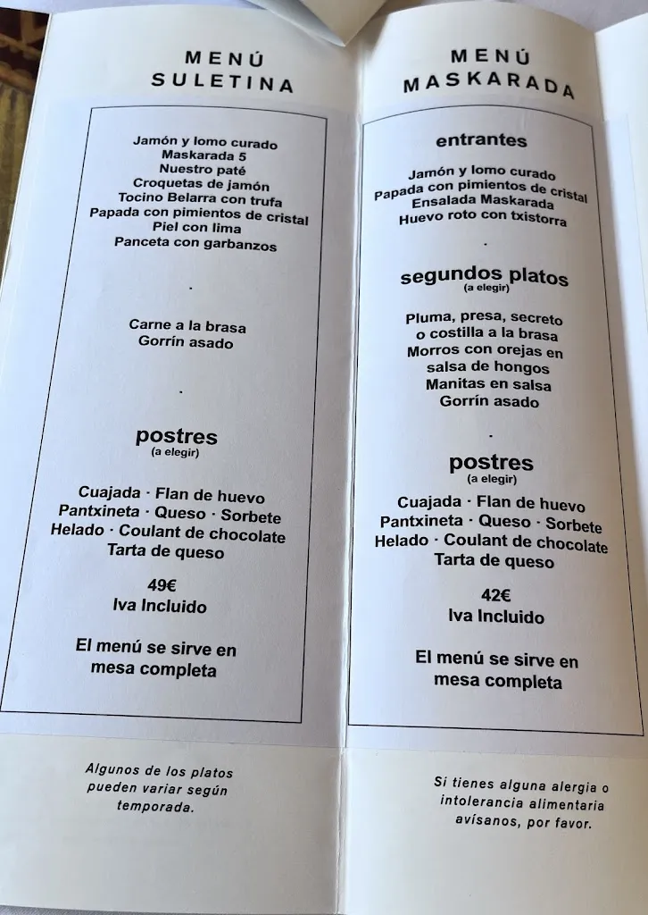 Menü_MASKARADA Jatetxea_Lekunberri_Bild_1