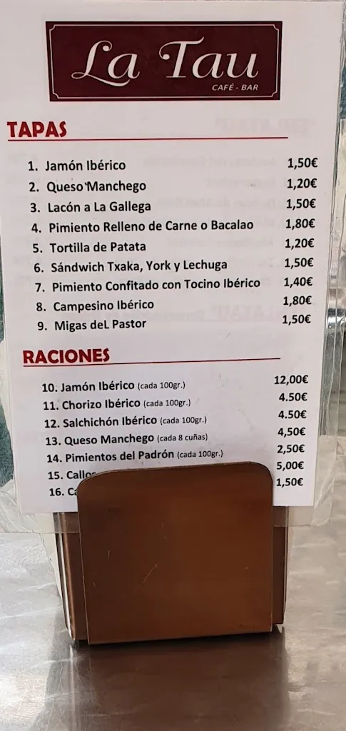 Menu_La Tau. Café-bar_Mendavia_image_1