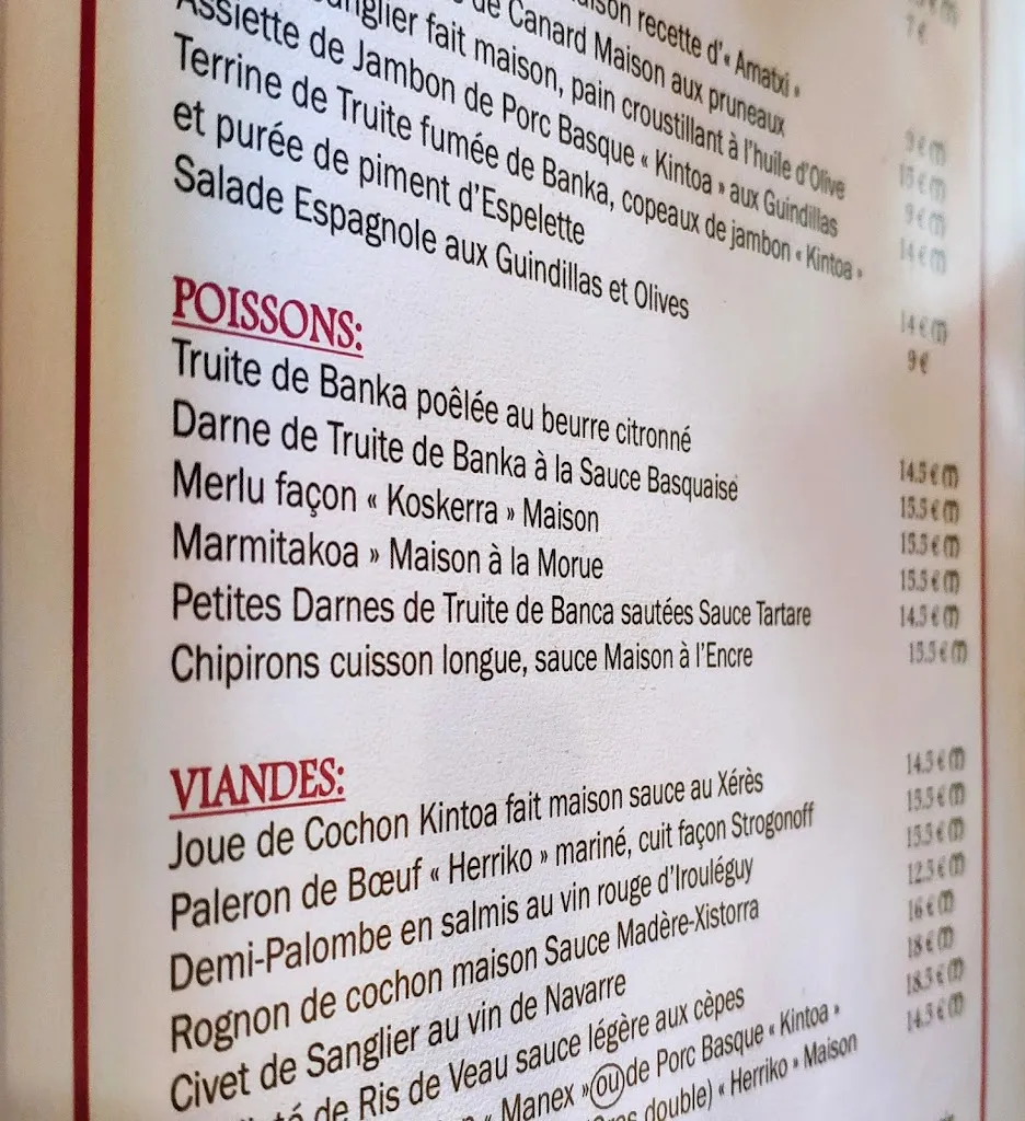 Menu_Auberge Hôtel-Restaurant Erreguina_Luzaide/Valcarlos_image_3