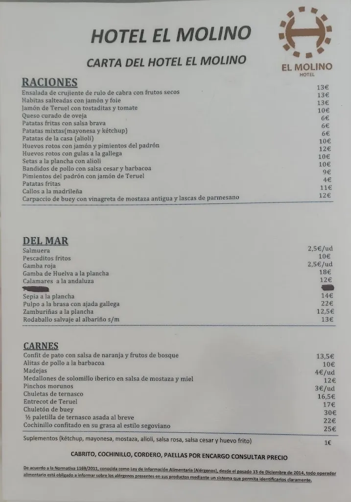 Menu_Las Ocas Restaurante Terraza - hotel molino_Monreal/Elo_image_2