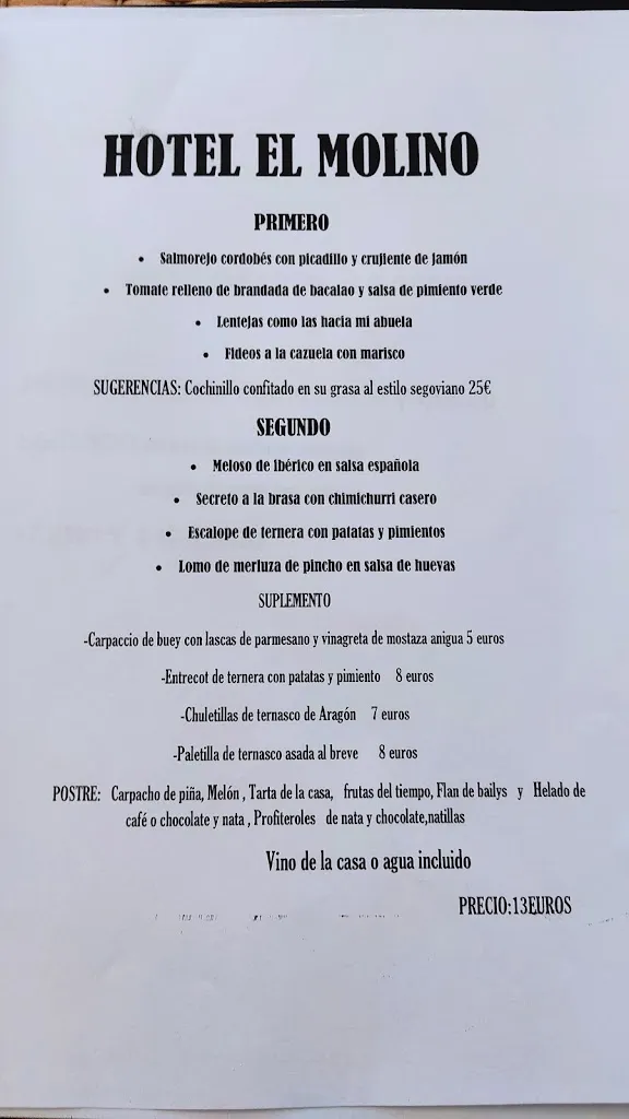 Menu_Las Ocas Restaurante Terraza - hotel molino_Monreal/Elo_image_3