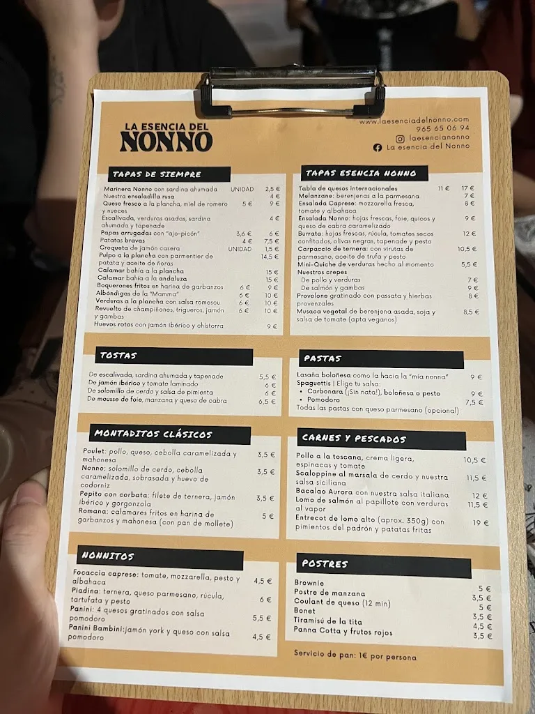 Menu_La Esencia del Nonno_Sant Joan dAlacant_image_1