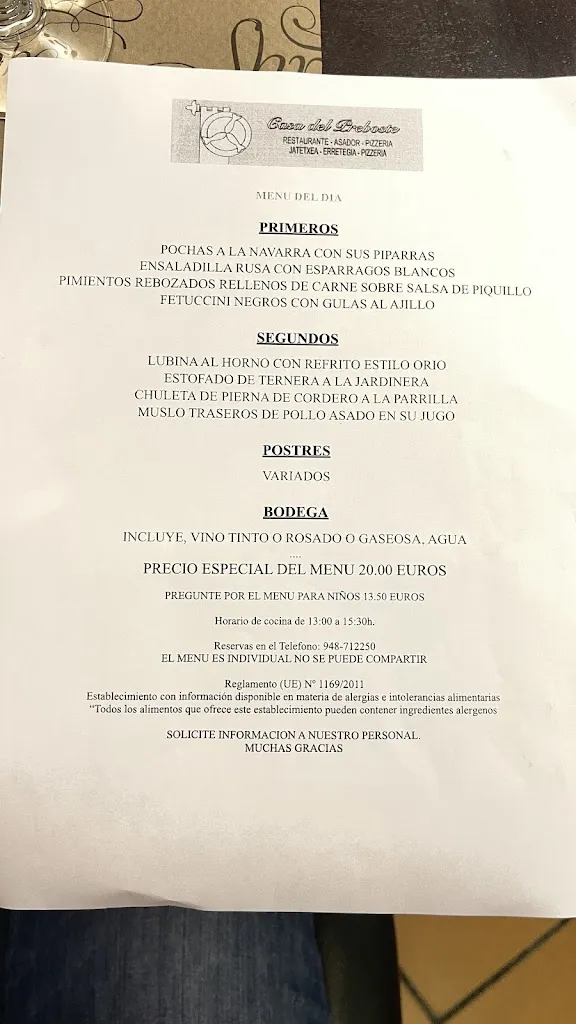Menu_Casa del Preboste_Olite_image_1