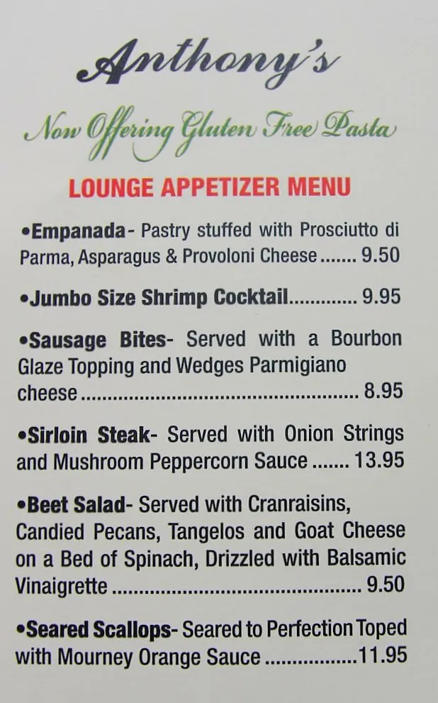 Menu_Anthony's Lounge & Ristorante_Murieta_image_1