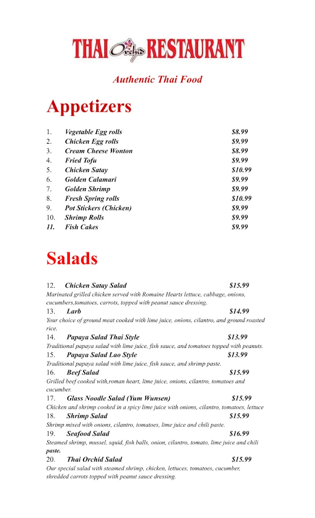Menu_Thai Orchid Restaurant Of Murrieta_Murieta_image_1