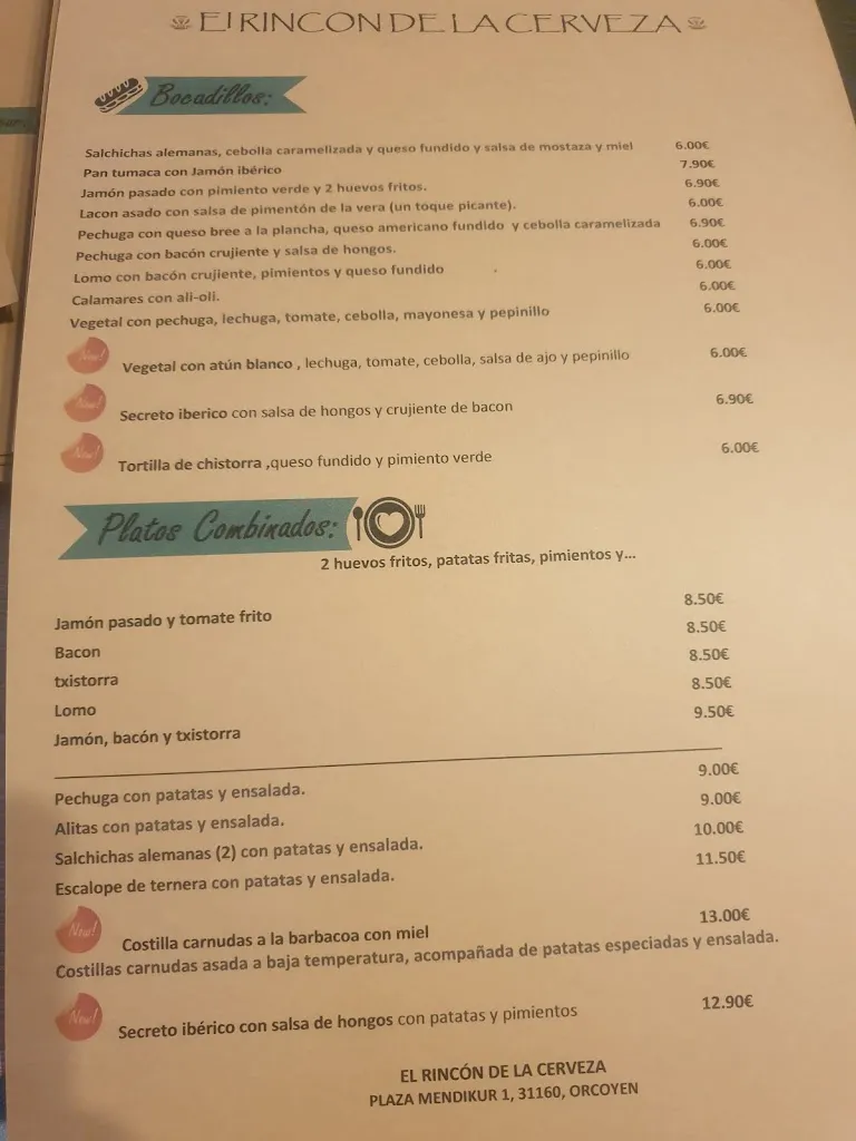 Menu_EL RINCON DE LA CERVEZA - RDC_Orkoien_image_1