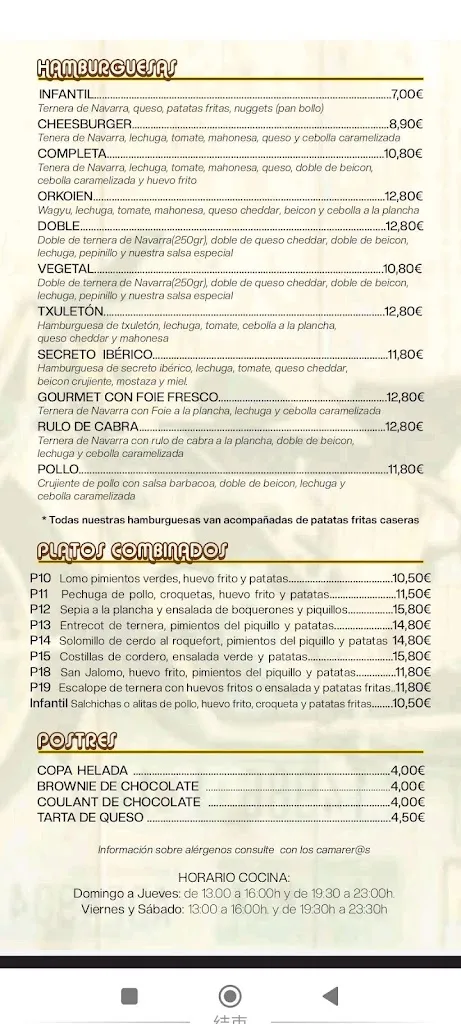 Menu_La cerveceria de Orkoien_Orkoien_image_4