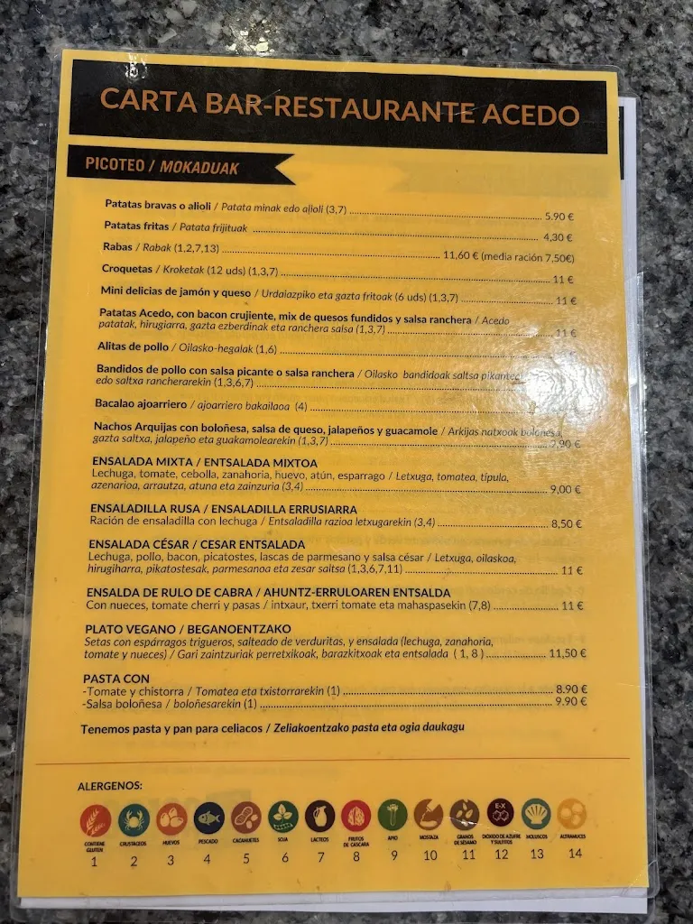 Menu_Bar restaurante Camping Acedo_Piedramillera_image_1