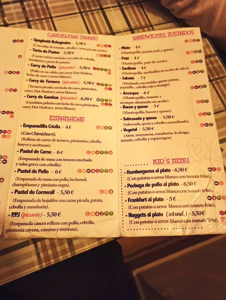 Menu_Flamingo English Bar_Sant Joan dAlacant_image_4