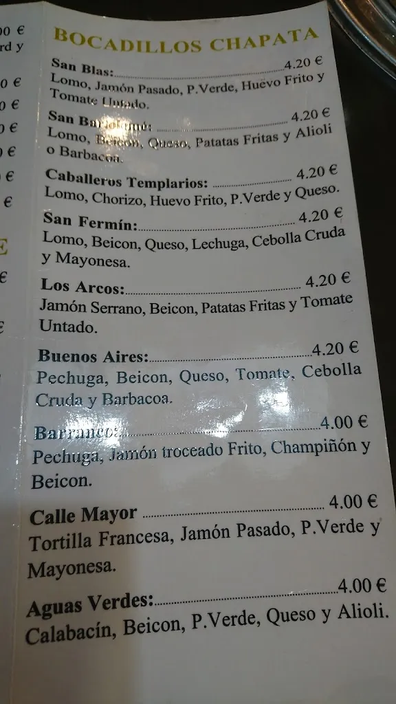 Menü_LA TABERNA 《BOCACCIO 》_Ribaforada_Bild_2