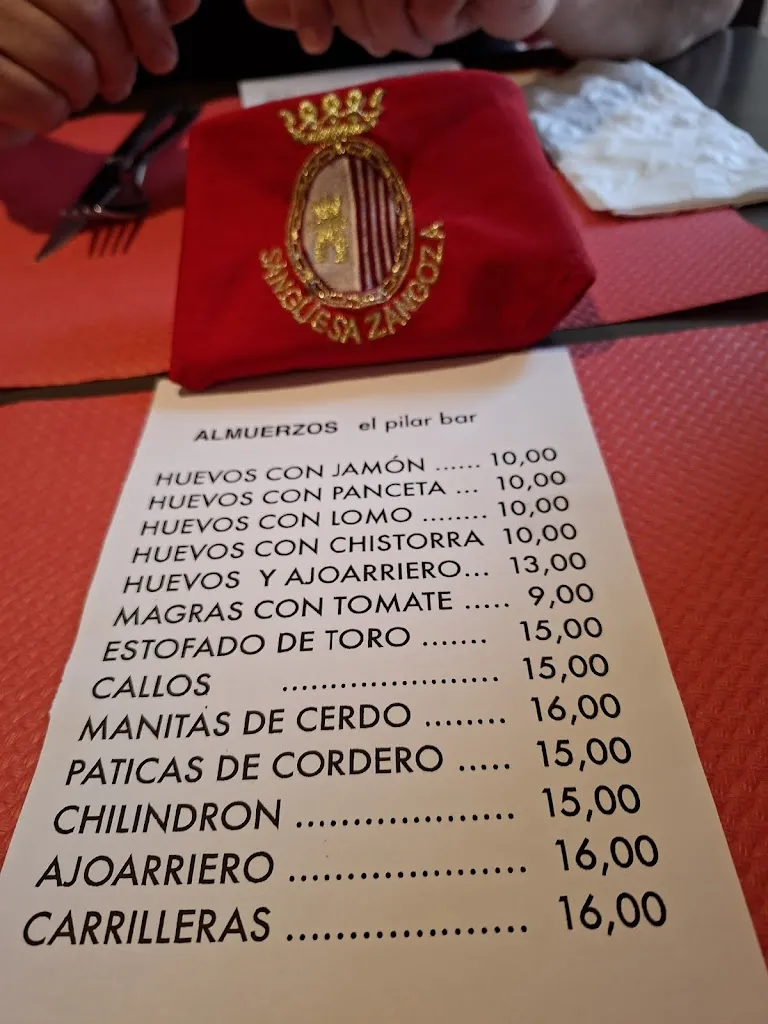 Menu_Bar El Pilar_Sangüesa/Zangoza_image_2