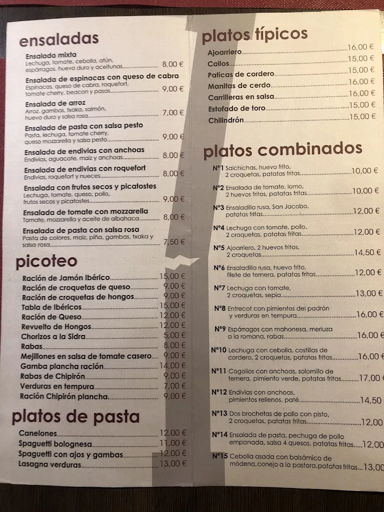 Menu_Bar El Pilar_Sangüesa/Zangoza_image_3