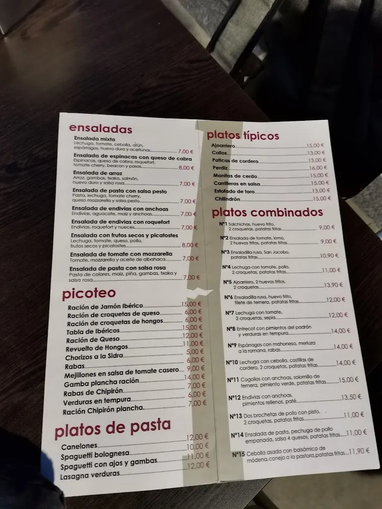 Menu_Bar El Pilar_Sangüesa/Zangoza_image_4