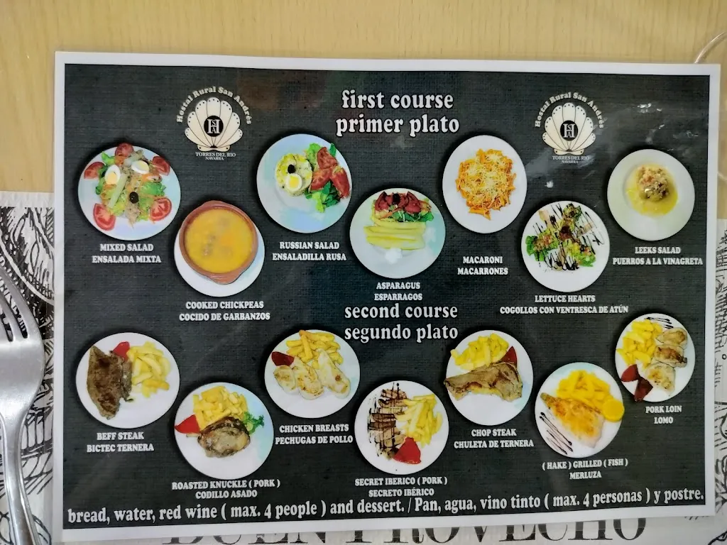 Menu_Bar Restaurante San Andres Torres del Rio_Torres del Río_image_4