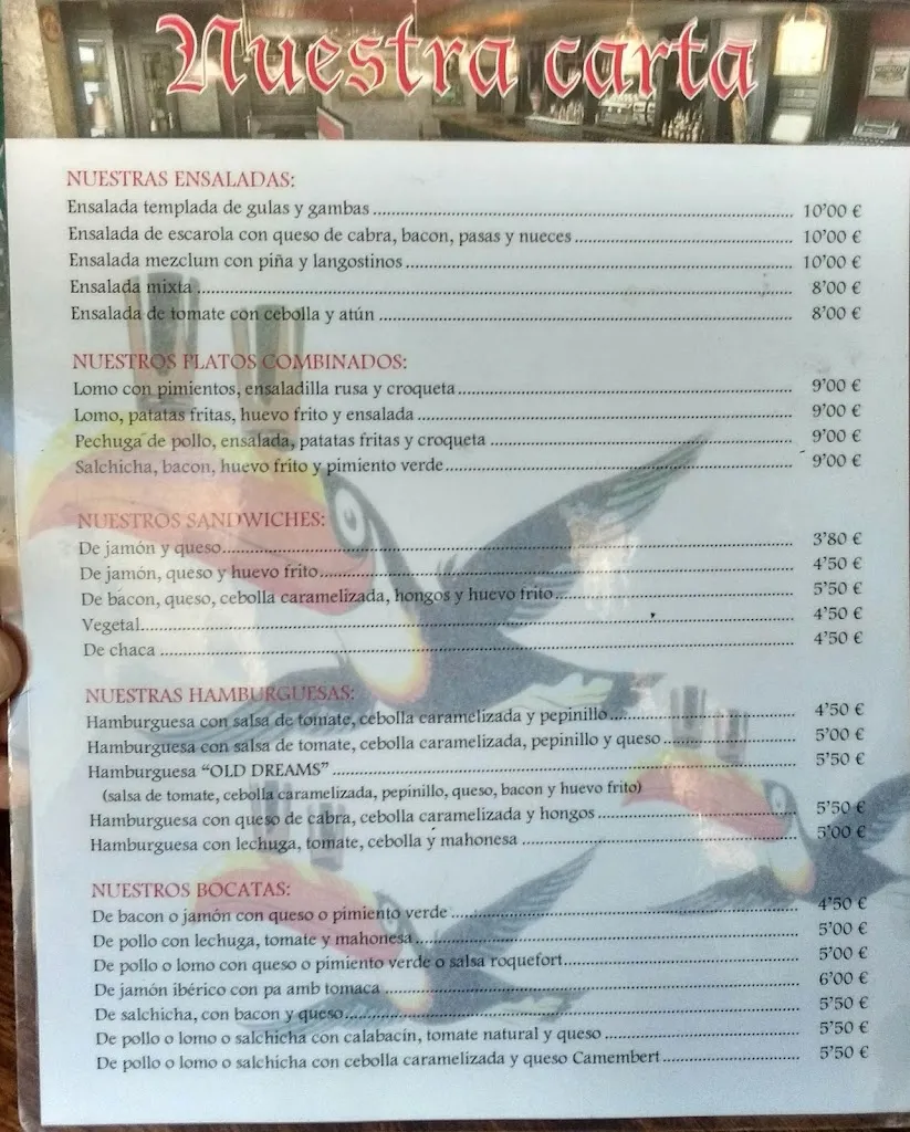 Menu_Old Dreams_Sarriguren_image_3