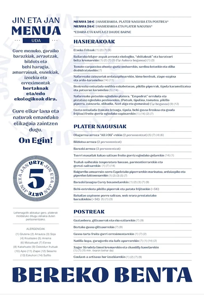 Menu_Bereko Benta Jatetxea Izpegi, Erratzu_Urrotz_immagine_4