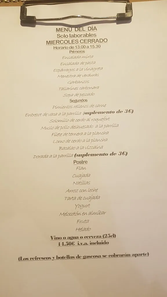 Menu_Bar restaurante La Peña_Tafalla_image_1
