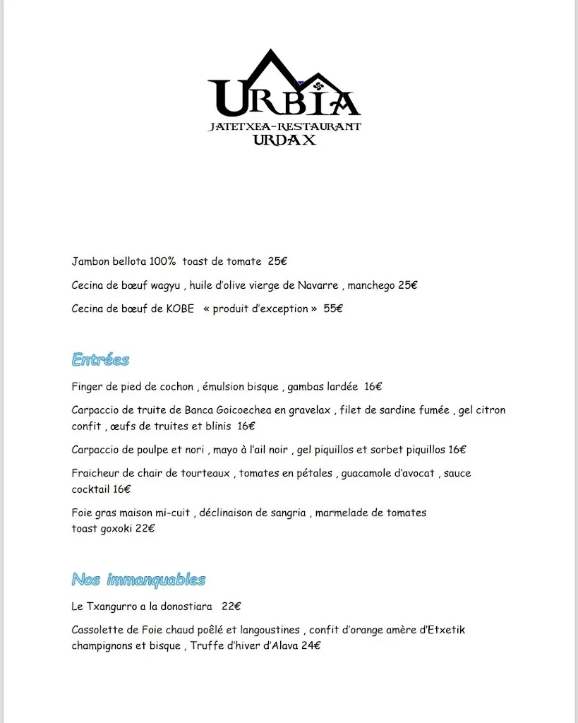 Menu_Restaurante Urbia_Urdazubi/Urdax_image_1