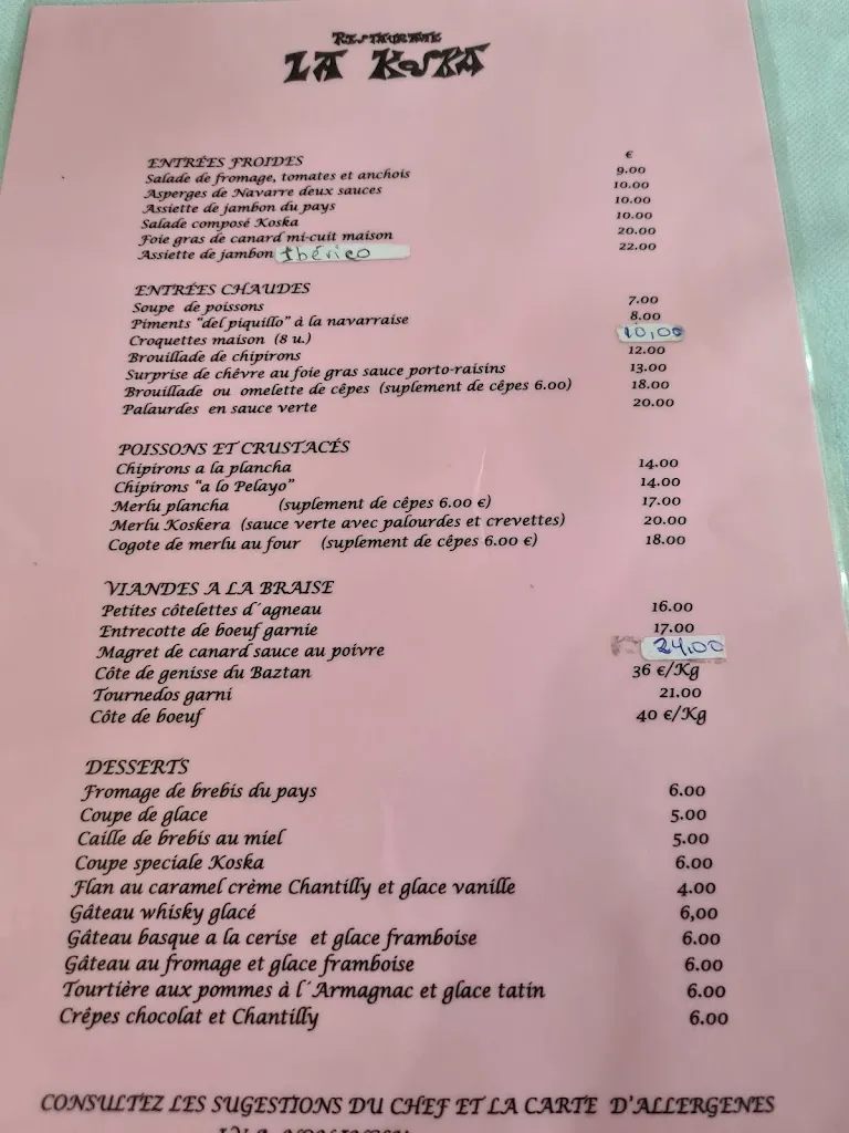 Menu_Restaurante La Koska_Urdazubi/Urdax_image_2