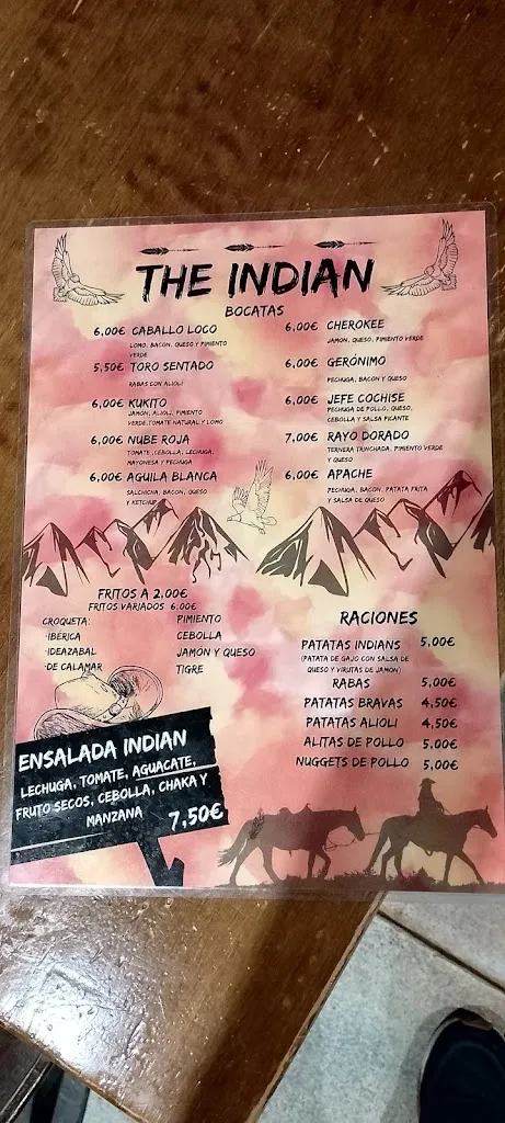 Menu_Cervecería The Indian_Villava/Atarrabia_image_1