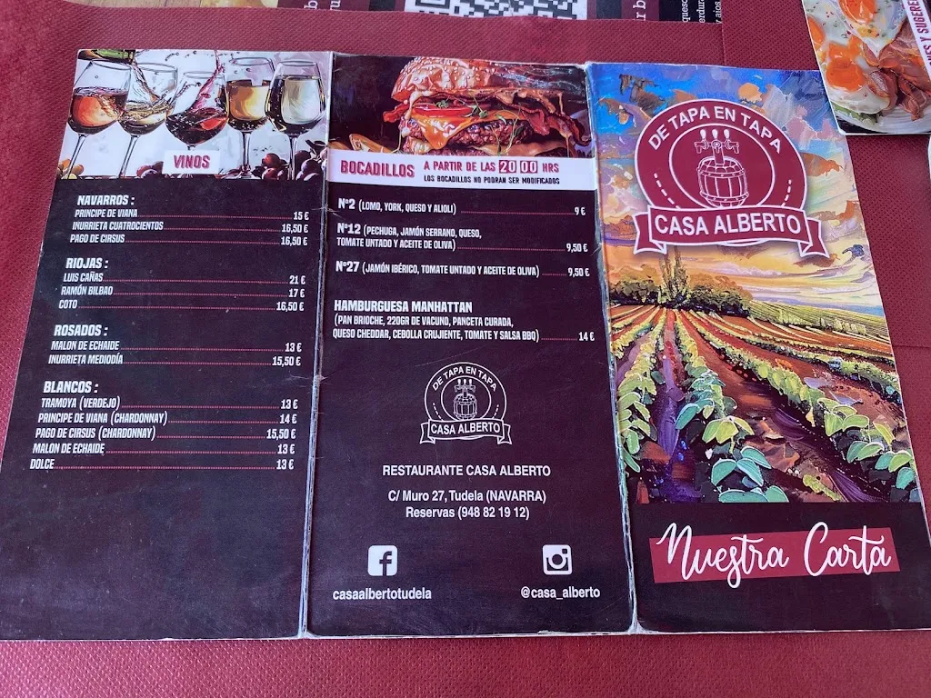 Menu_Bar Casa Alberto De Tapa En Tapa_Tudela_image_2
