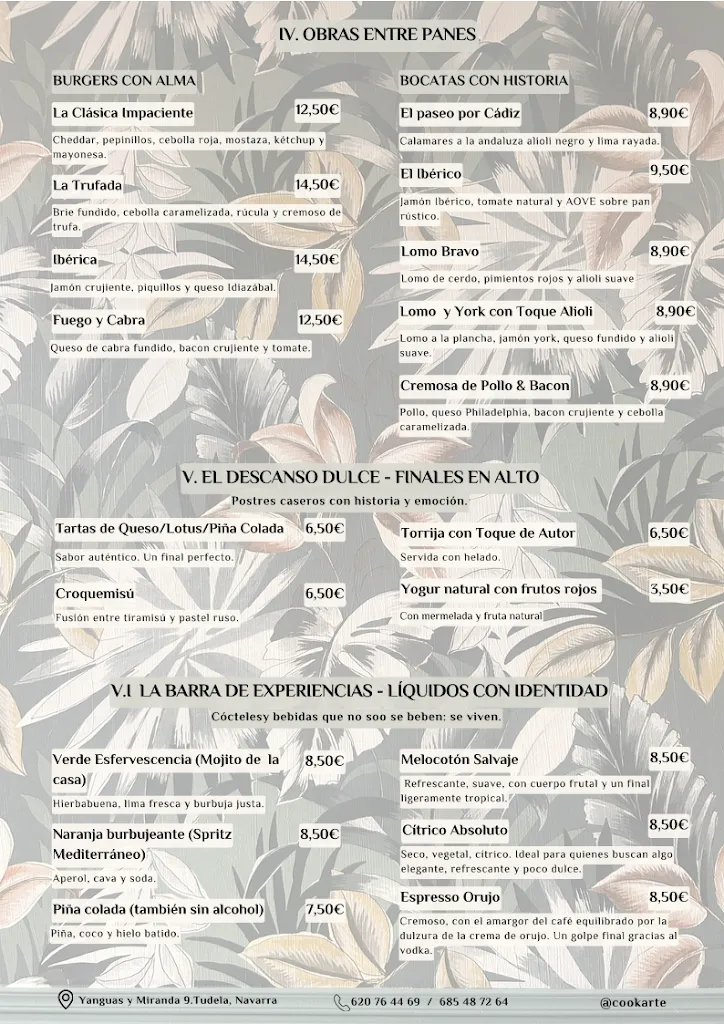 Menu_Cookarte Tudela_Tudela_immagine_1