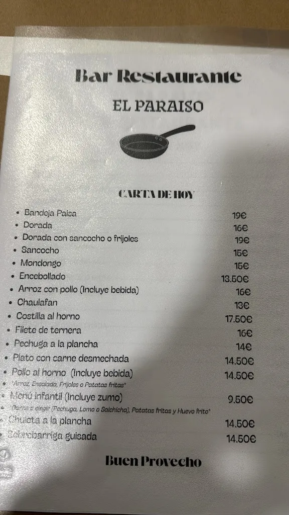 Menu_Bar restaurante el paraíso_Tudela_image_1