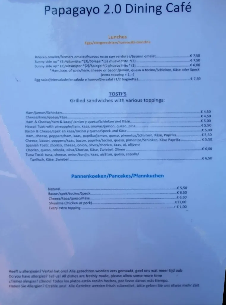 Menu_Papagayo 3.0 Bar & Dining Café_San Fulgencio_image_3