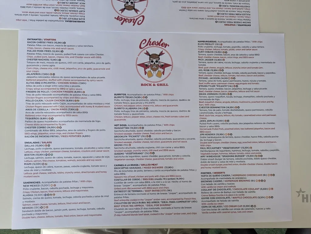 Menu_Chester Rock & Grill_San Fulgencio_image_2