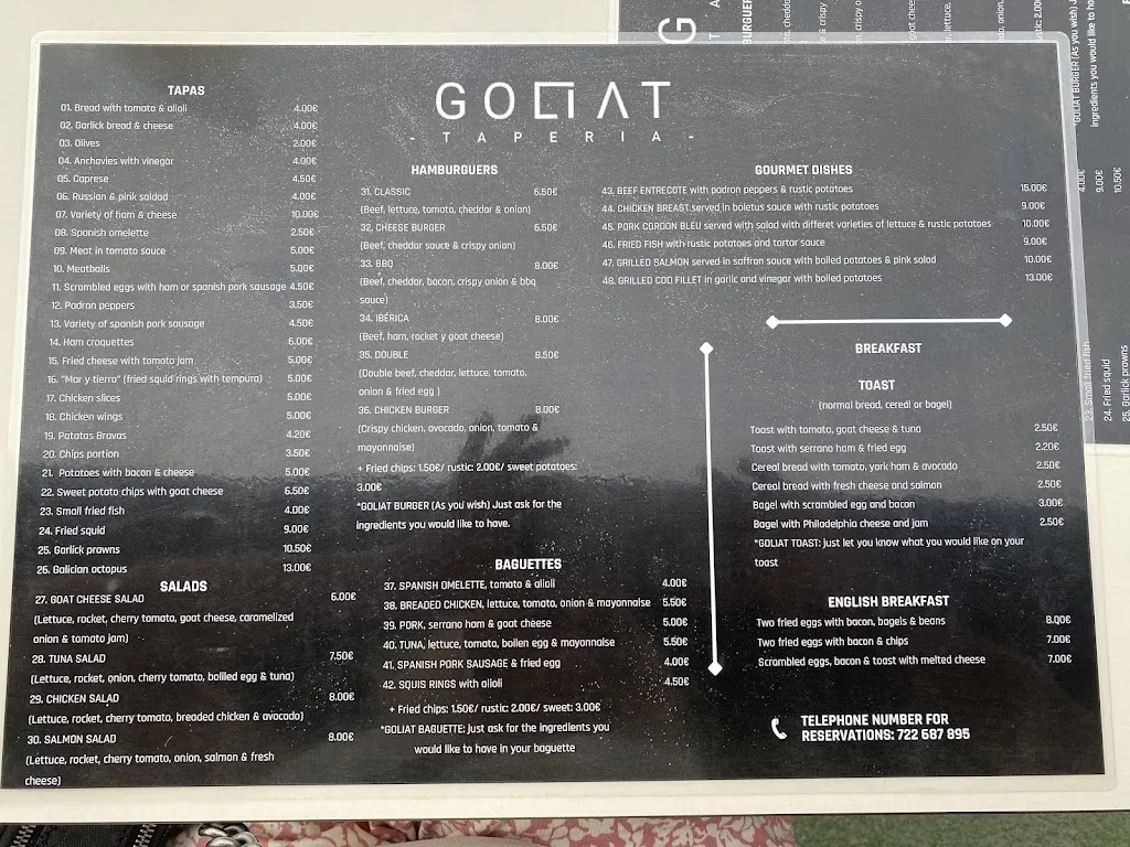 Menu_GOLIAT - TAPAS - BAR_San Fulgencio_image_1