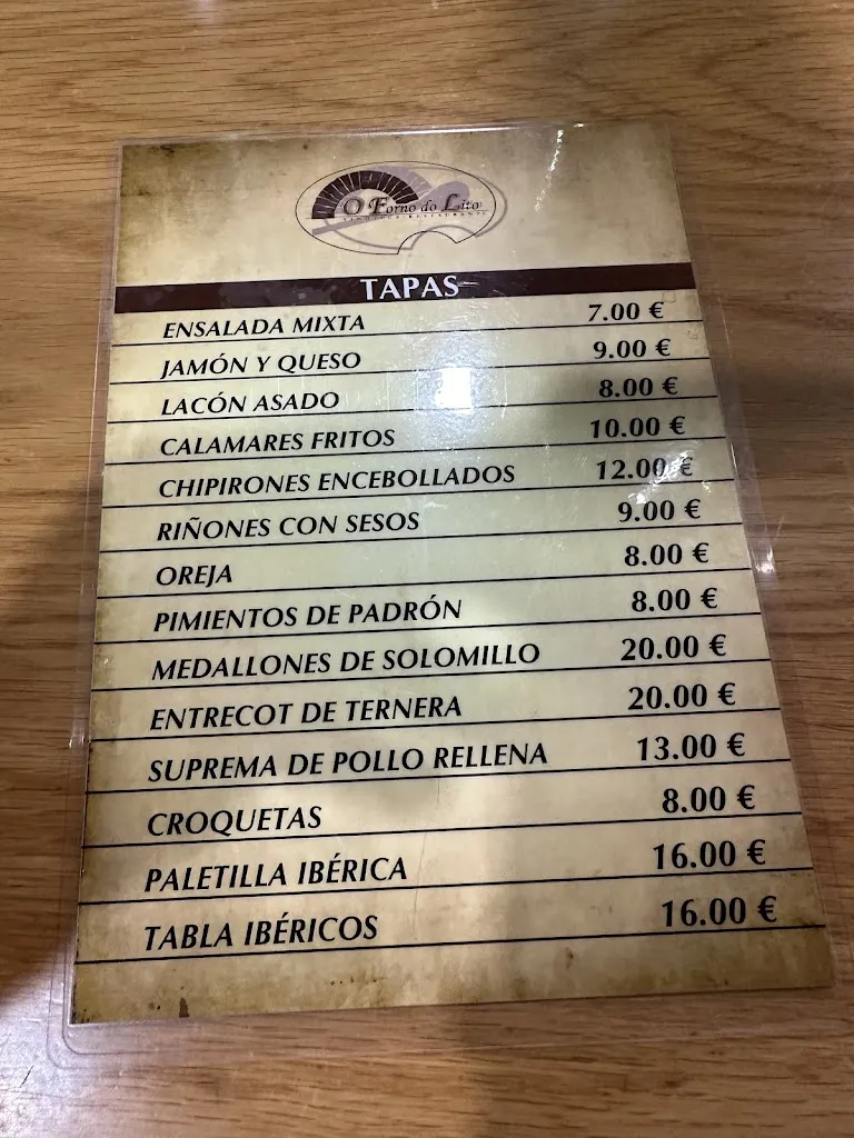 Menu_O Forno do Lito Restaurante_Celanova_image_1