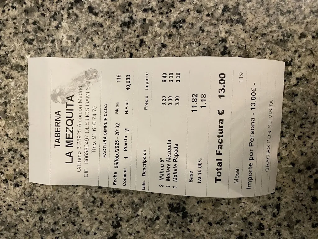 Francisco Ruiz Palma_Taberna La Mezquita_Mezquita A_review