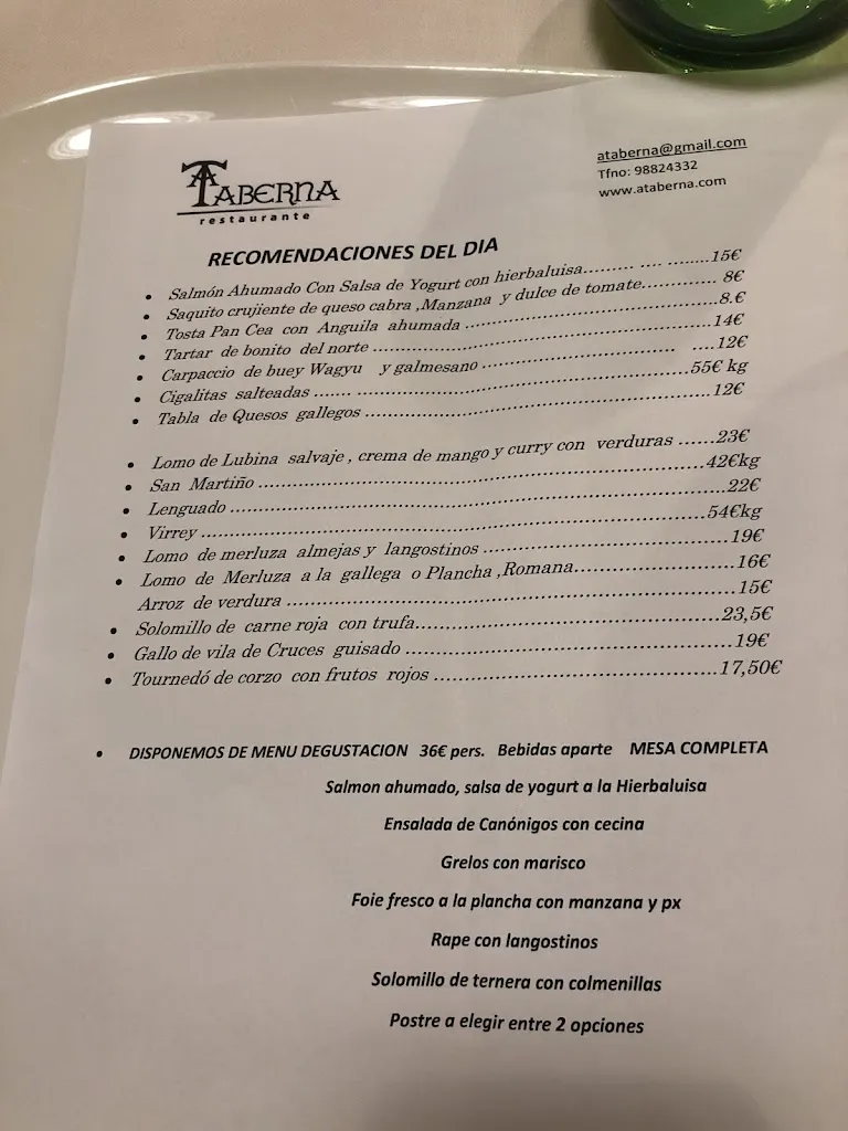 Menu_A Taberna Restaurante_Ourense_image_3