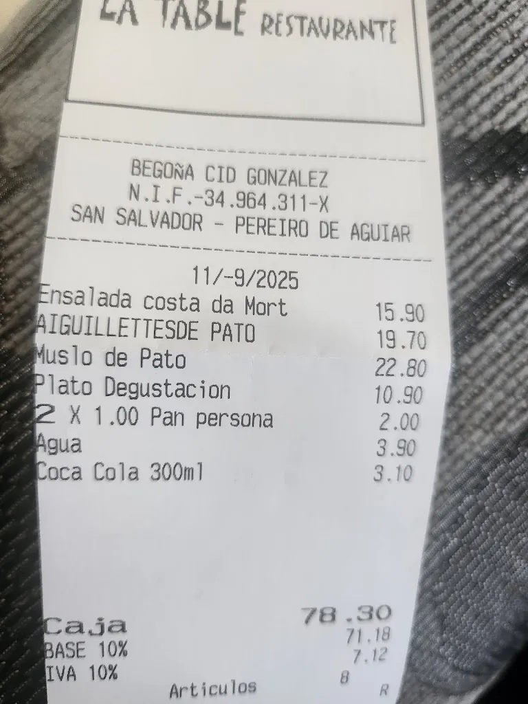 Gerardo Vazquez bazarra_Restaurante la Table_Pereiro de Aguiar_review