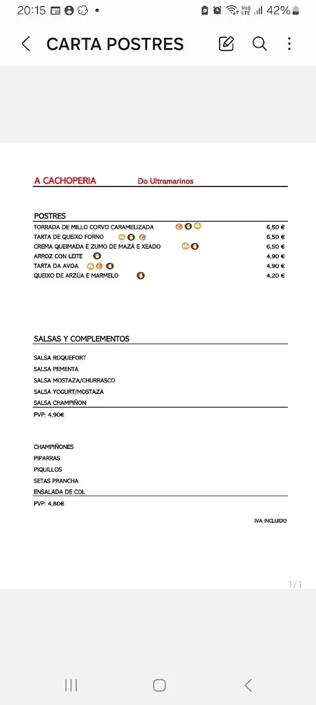 Menu_A Cachopería do Ultramarinos!_Parada de Sil_image_2