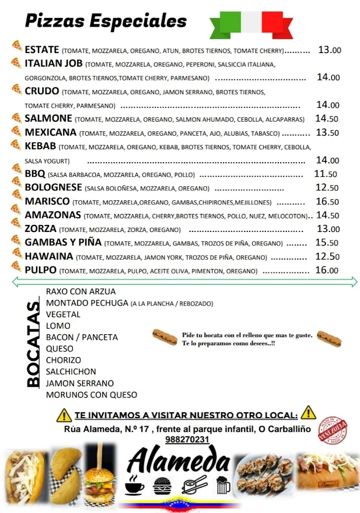 Menu_ALAMEDA & ITALIAN JOB _Carballiño O_image_1