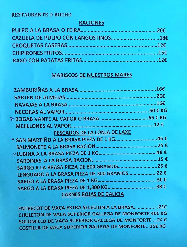 Menu_Restaurante O Bocho_Cabana de Bergantiños_image_1