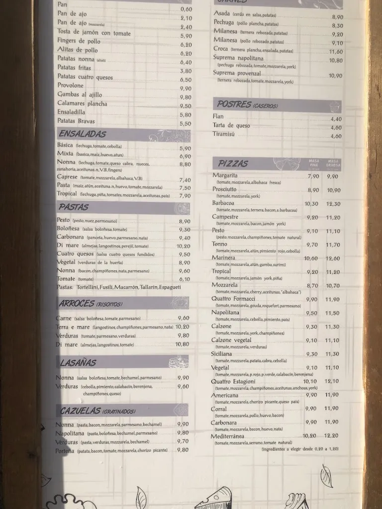 Menu_Pizzería NONNA CLARA trattoria_Pontedeva_image_1