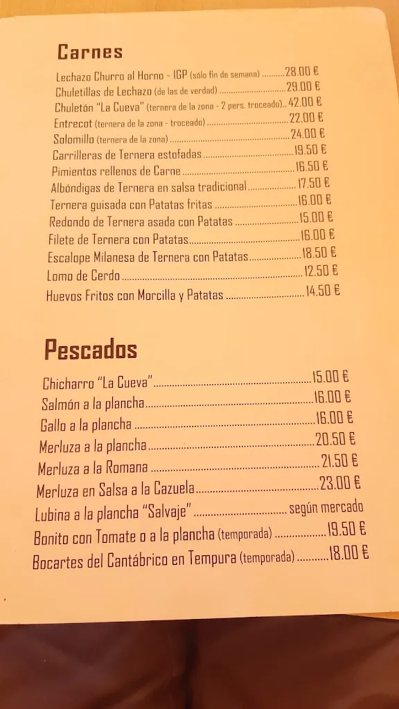 Menu_La Cueva Restaurante_Alar del Rey_immagine_3