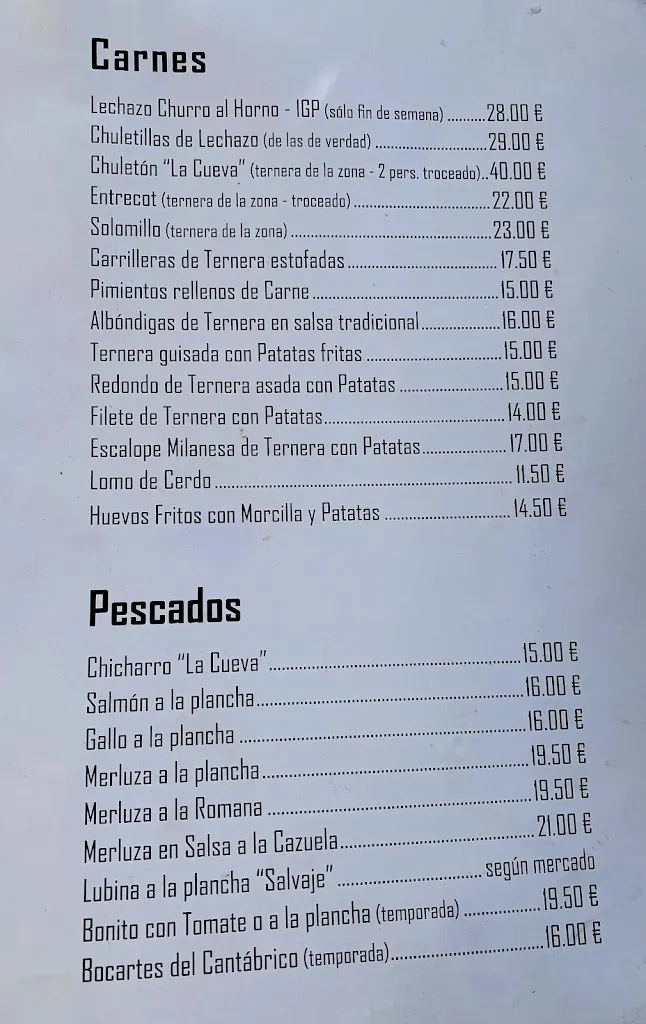 Menu_La Cueva Restaurante_Alar del Rey_immagine_4