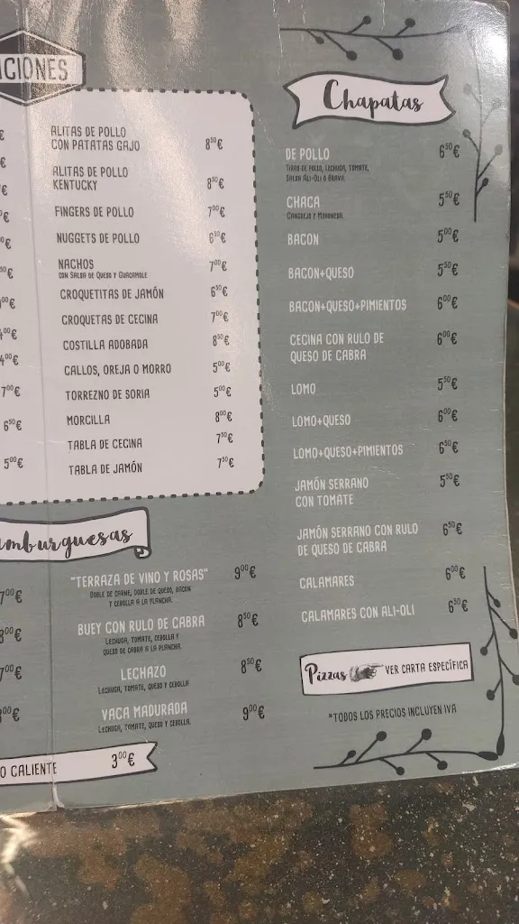 Menu_Terrace of Wine and Roses_Alar del Rey_image_1