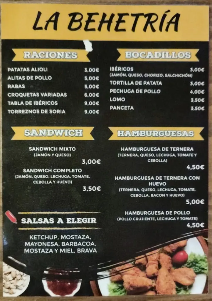 Menu_Bar La Behetría_Becerril de Campos_image_1