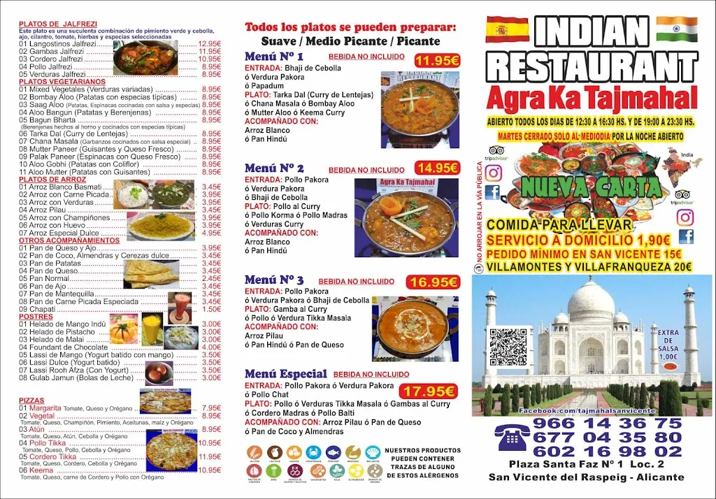 Menu_Indian Restaurant Agra-Ka Taj Mahal_San Vicente del Raspeig/Sant Vicent del Raspeig_image_2