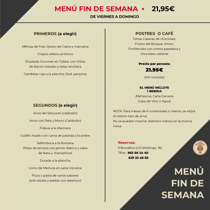 Menu_Restaurante Il Borsalino_San Vicente del Raspeig/Sant Vicent del Raspeig_image_1