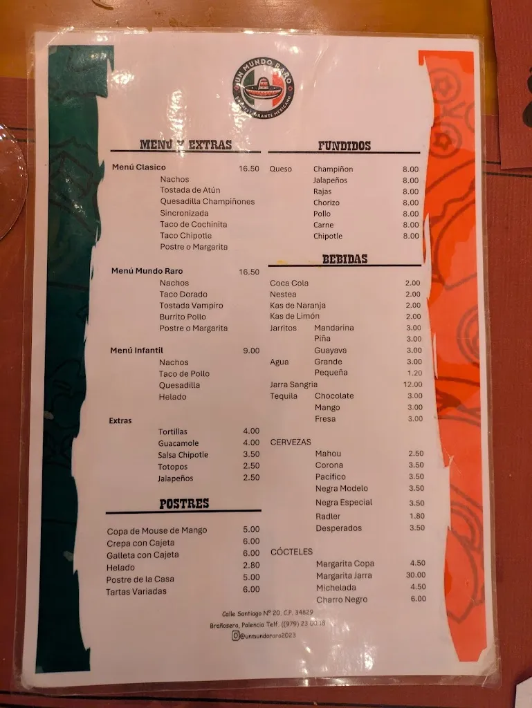 Menu_Un Mundo Raro | Restaurante Mexicano_Brañosera_immagine_3