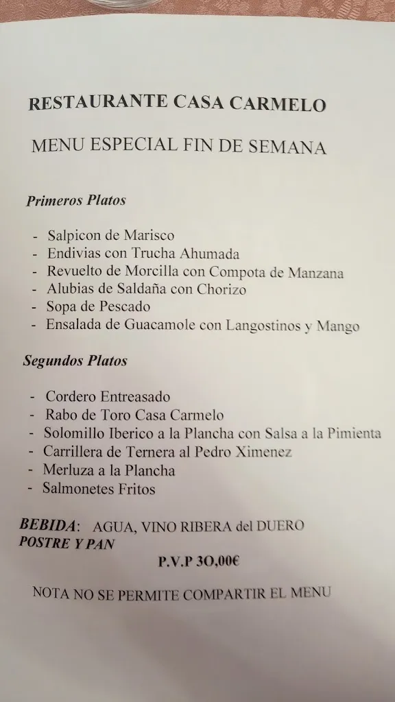 Menu_Restaurante Casa Carmelo_Bustillo de la Vega_image_2