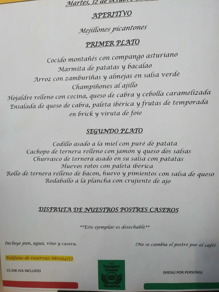 Menu_Restaurante La Corbata Saldaña_Bustillo de la Vega_immagine_4