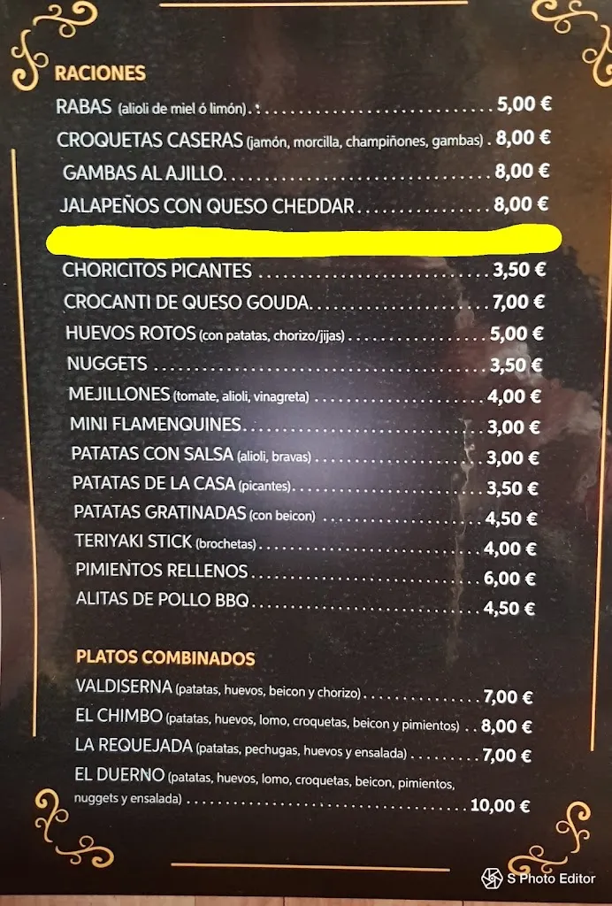 Menu_Bar El Duerno_Castrejón de la Peña_image_3