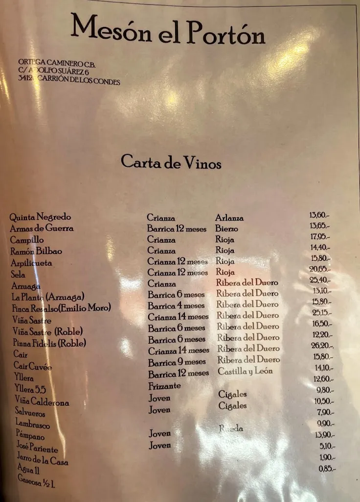 Menu_Restaurante El Portón_Carrión de los Condes_image_1