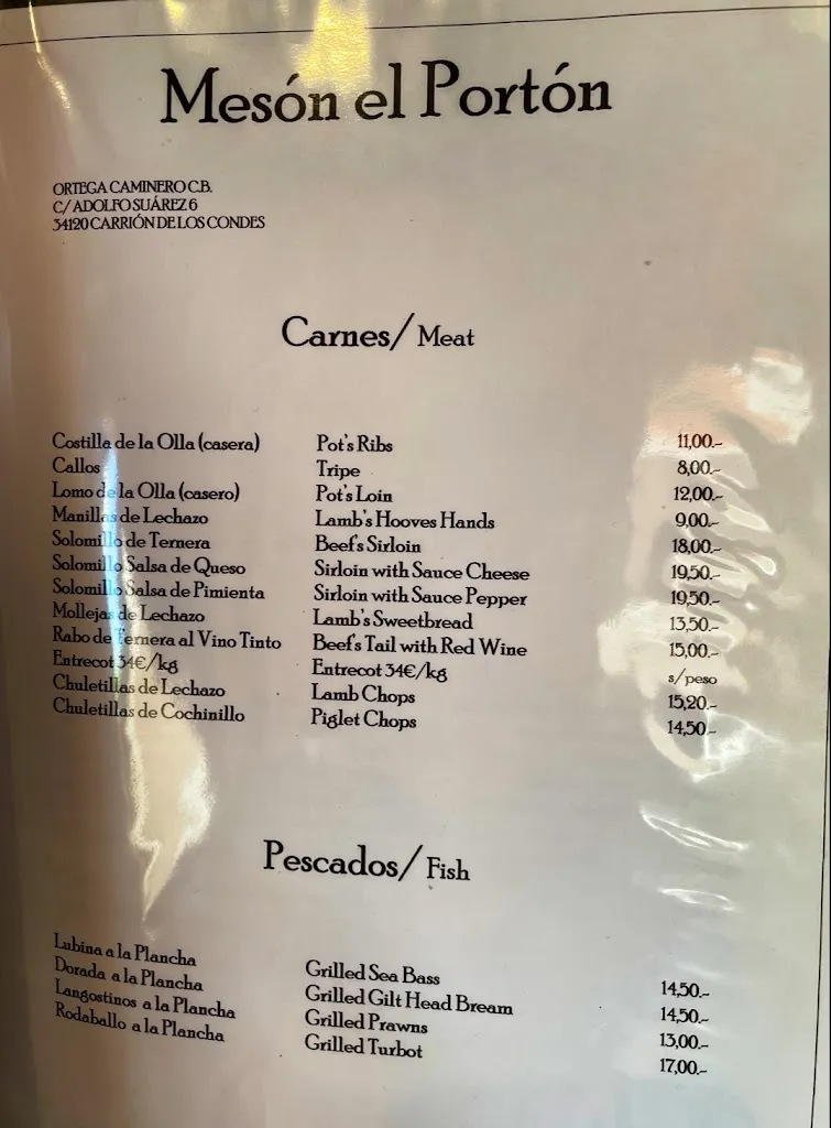 Menu_Restaurante El Portón_Carrión de los Condes_image_2